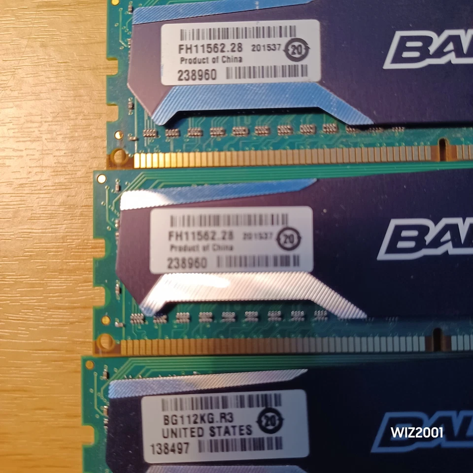 Crucial Ballistix BLS4G3D1609DS1S00.16FER2 DDR3 PC3-12800u 2 x 4GB & 1GB = 10GB - Image 3 of 4