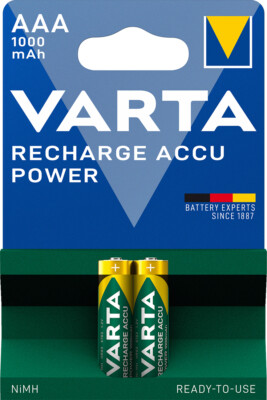 2 Stück Micro Akku AAA VARTA POWER 1000mAh für DECT schnurlos Telefon HR03 Ni Mh