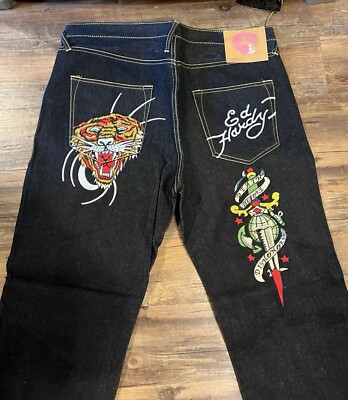 Ed Hardy ジーンズ デニム　y2k Ed Hardy Eagle Snake Slim Straight Y2K Med Blue Denim Jeans | Zumiez