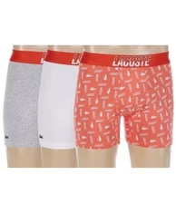 Lacoste Boxer Briefs 3 Pack Mens L Soft Cotton Blend Multicolor & Logo Print NIP