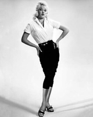 Diana Dors full figure pose hands on hips 1950's era 4x6 inch photo