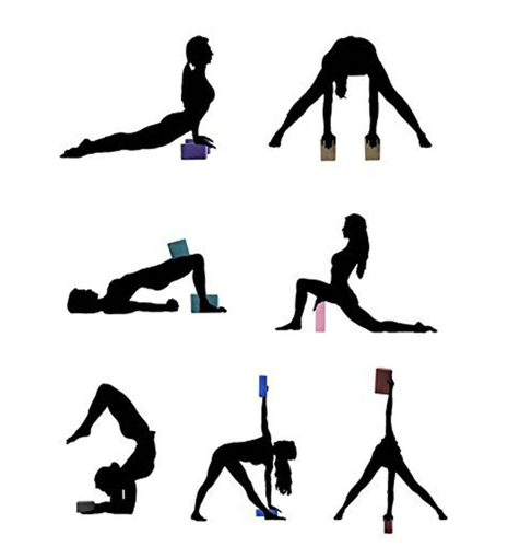 2er Set Yoga Blöcke & Kniekissen; Yogagurt - Schwarz - Bild 8 von 14
