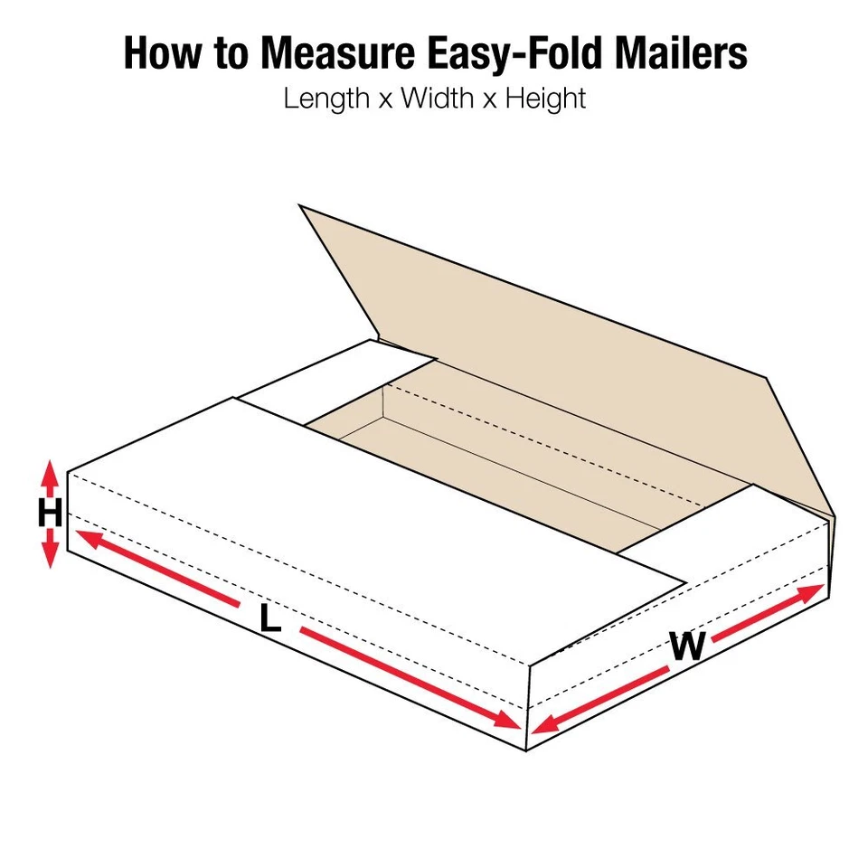 White Easy-Fold Mailing Boxes, 9 5/8 x 6 5/8 x 2 1/2 Inches, Pack of 50, Crus... - Image 2 of 4