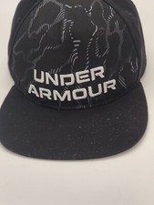 wow RARE Under Armour youth print Fitted Stretch Hat Cap BLACK gray MUST SEE H1