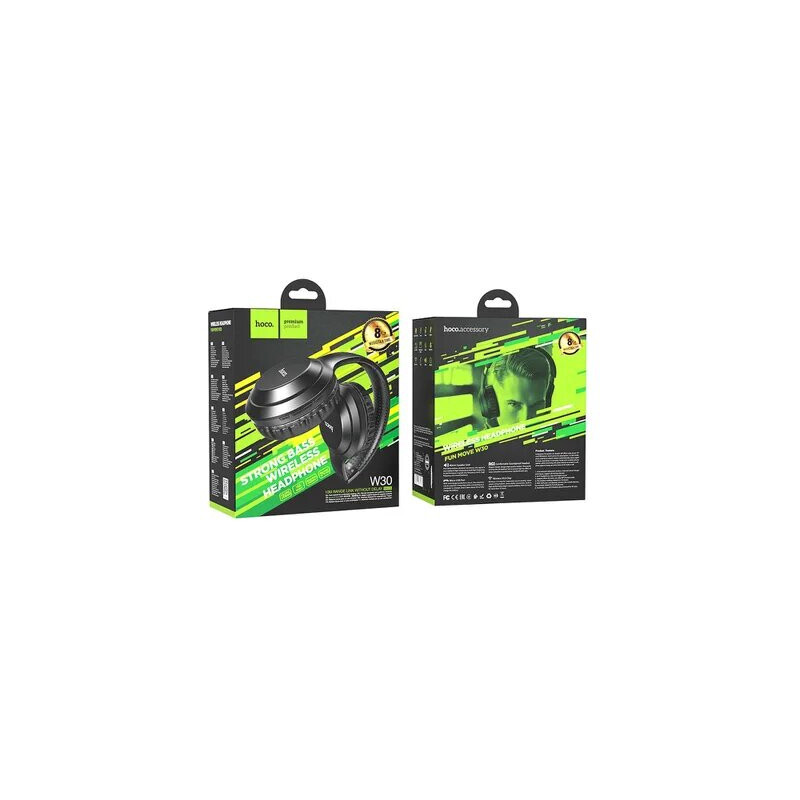 Casque audio Bluetooth rechargeable HOCO W30 noir autonomie 8h