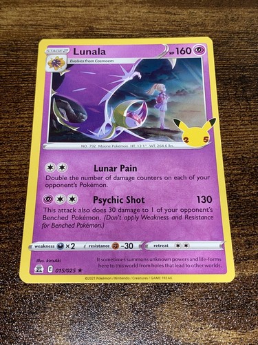 Pokemon 25th Anniversary Celebrations Lunala 15/25 Holo Rare D3079*