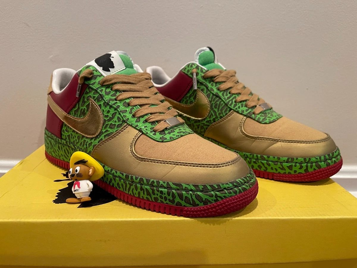 2008 Nike Air Force 1 Low Supreme I/O 1World Questlove Gold Toe Signed Sz  8.5