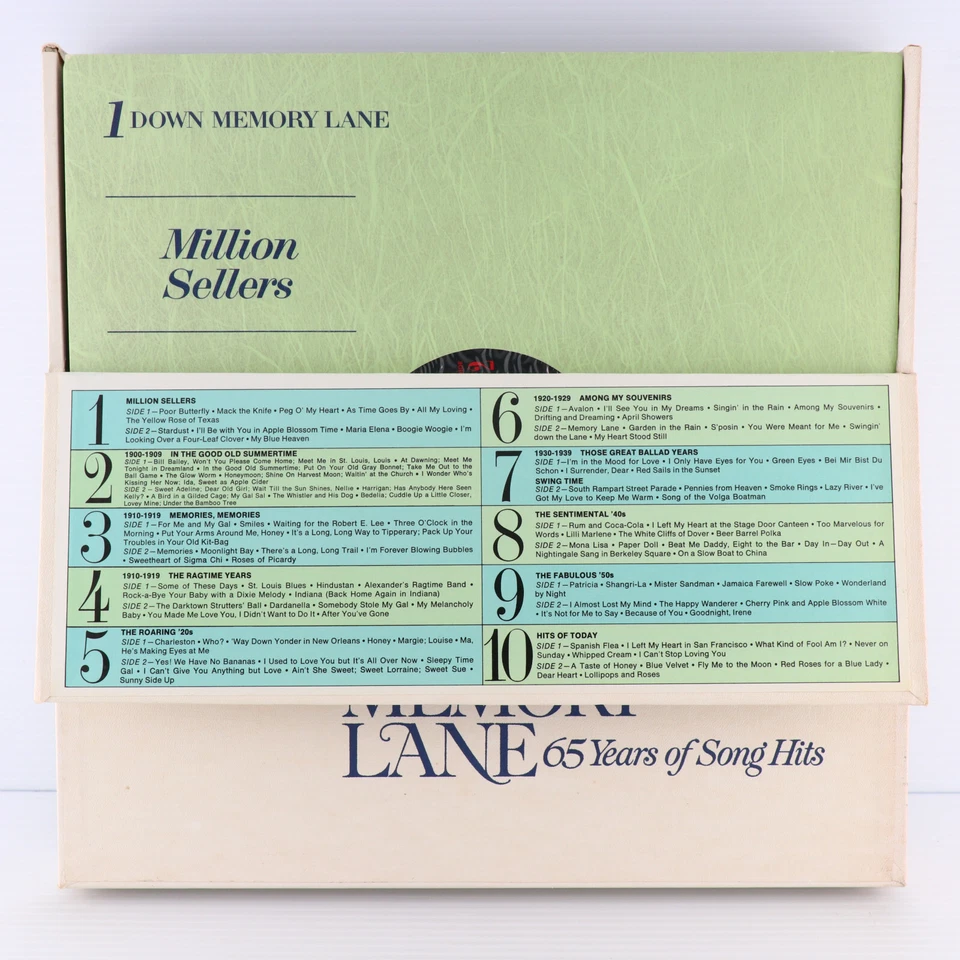Various Down Memory Lane (65 Years Of Song Hits) 1968 - 10x LP Box Set RDA 40-A - Image 4 of 4