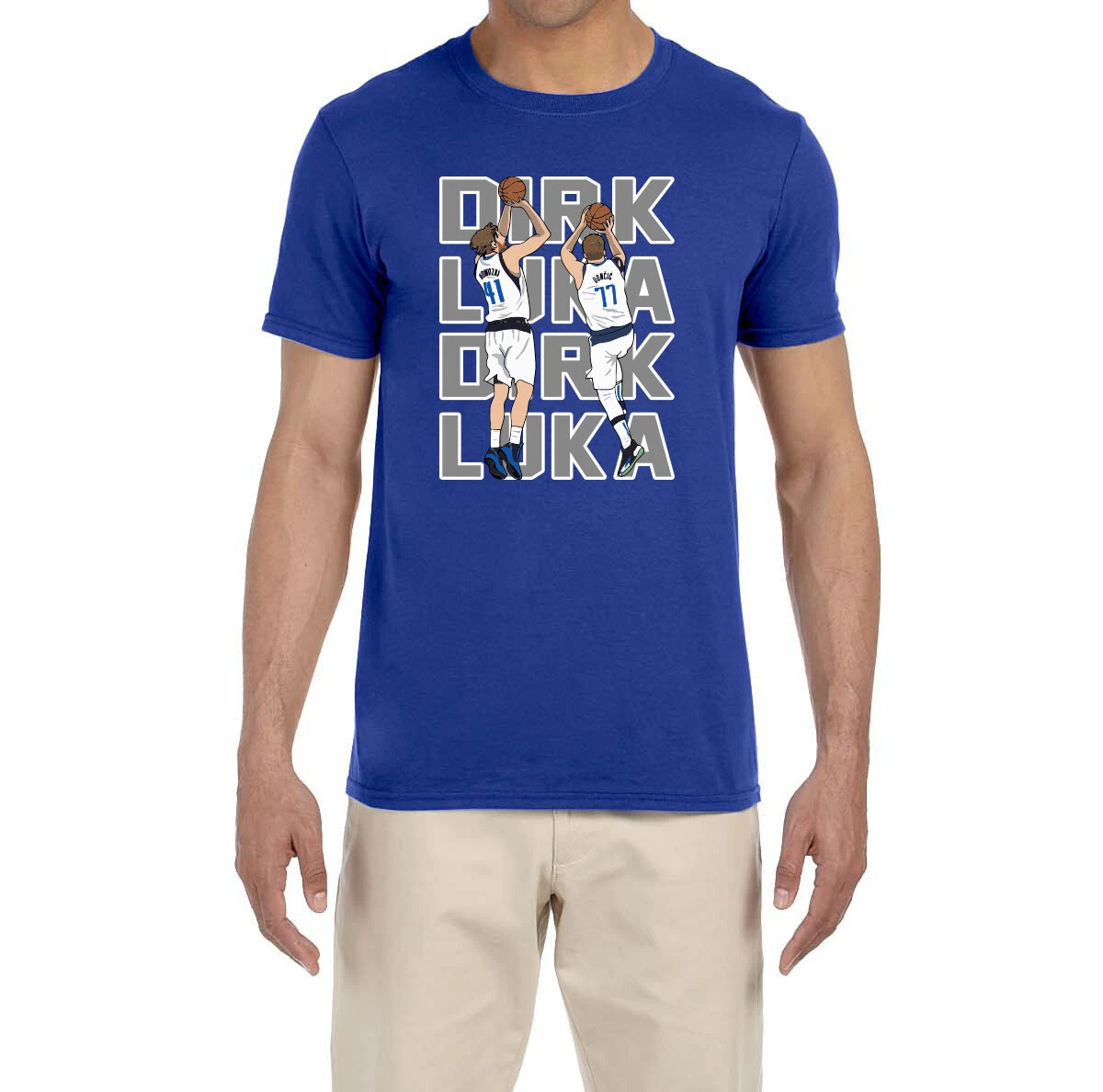 Luka Doncic Dirk Nowitzki Shooting Text Pic T-Shirt