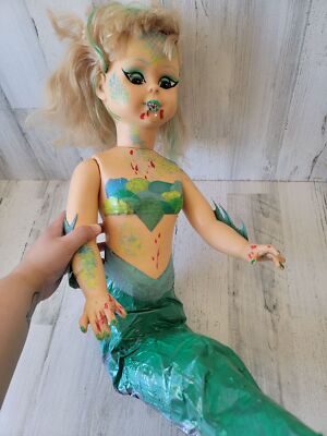 Handmade zombie mermaid kid scary blood prop Halloween