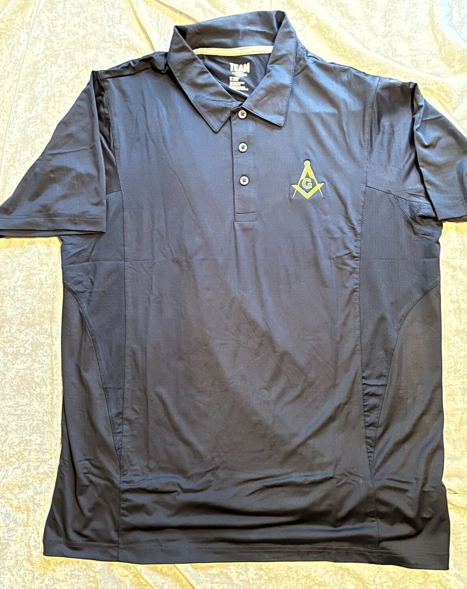 Masonic XXL Master Mason Short Sleeve Shirt Blue Embroidered