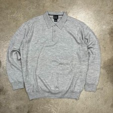Jos. A. Bank Merino wool knit polo shirt XL grey