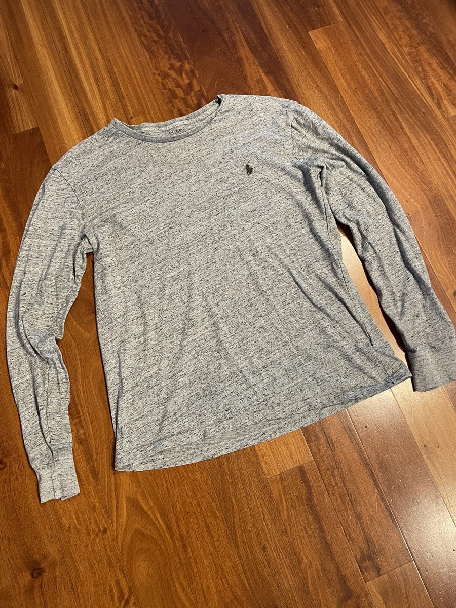 Polo Ralph Lauren Long Sleeve Gray Shirt, Brown Pony Logo Size  [S-P-CH-170/92A]