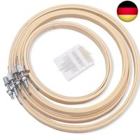 Lamxd 4 GrößEn Runder Stickrahmen Set,Kreuzstich Ring,Bambus Stickrahmen,Bambus