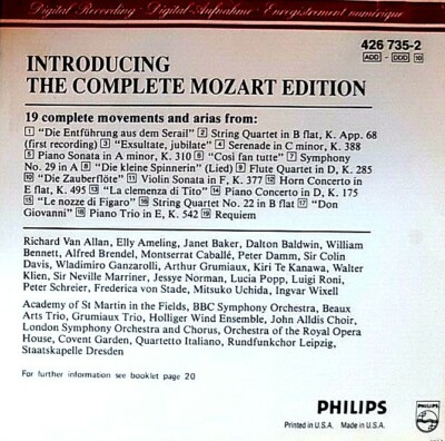 Introducing The Complete Mozart Edition - ( CD - Philips Digital