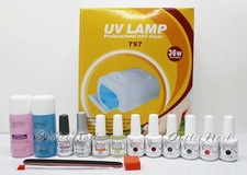 GELISH Nail Gel Manicure Starter Kit: UV LAMP PRO  Base Top Pick 6 Colors ...