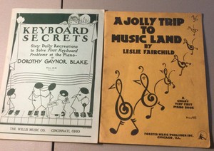 Vintage Piano Books Lot of 2 Keyboard Secrets 1927 Blake & Trip Music Land 1928
