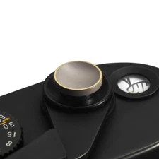 CAMERA SOFT SHUTTER RELEASE BUTTON GLOSSY MORANDI GREY W/ BRASSING / SRB-GMG-L