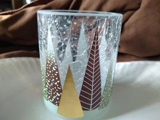 New Yankee Candle Votive/Tealight Holder Festive Trees Crackle Seasonal Xmas 