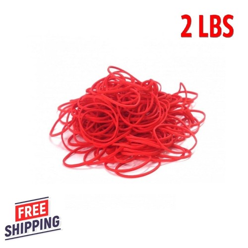 3600 Rubber Bands Size #16 Red Colored 2 1/2" x 1/16" Bulk Newspaper rubberbands - 第 1/7 張圖片