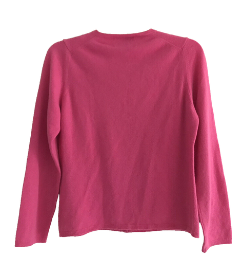 Turnbull and Asser Crewneck Cashmere Sweater Womens Size M Pink Button Front - Picture 3 of 10