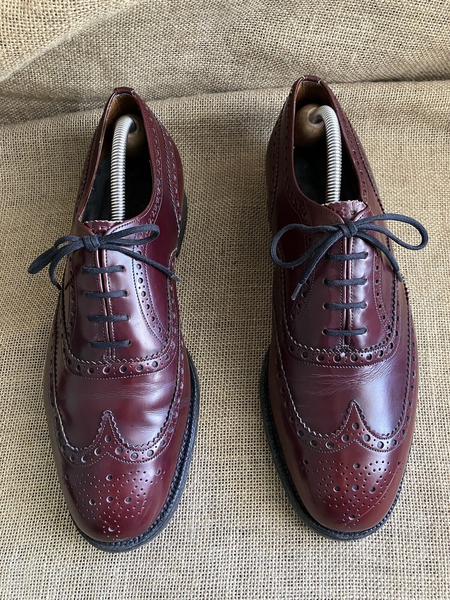 Church's BURWOOD Mens Burgundy Leather Wingtip Oxford Shoes