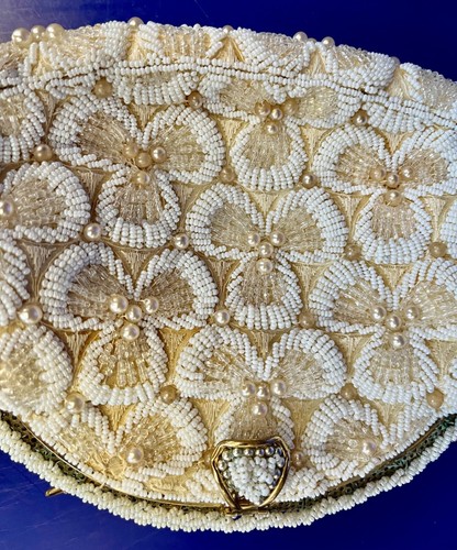 Vintage Jolles Original Pearl Beaded Clutch Purse - Picture 5 of 15