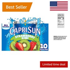 10 Pack of 6 fl oz Strawberry Kiwi Juice Drink Pouches - Naturally Sweetened
