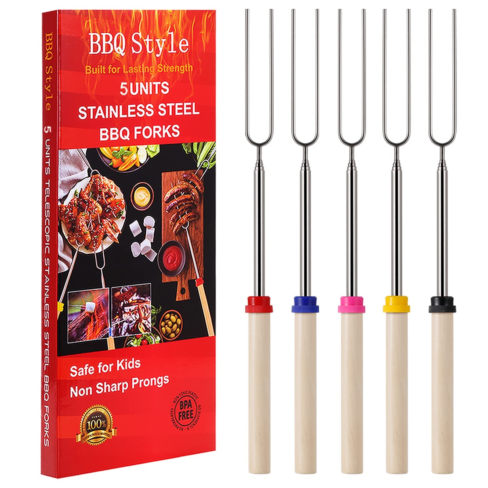 Marshmallow Roasting Sticks, Telescoping Smores Sticks for Open Fire Pit, 32