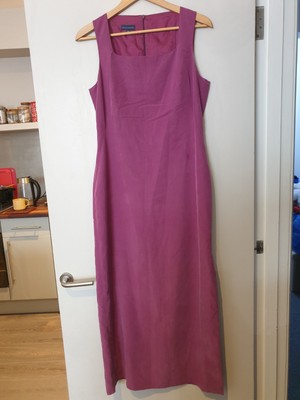 ADOLFO DOMINGUEZ DRESS Ladies 42 Dark Pink Formal Long Lined Side Slit