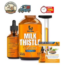 Milk Thistle for Dogs  Cats - 2 Oz Detox Drops - Salmon Flavor - Vet Approved