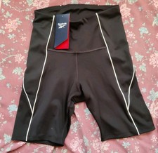 Nowe z metką Reebok Rib Shorts Rozmiar Small Czarne Siłownia Kolarstwo Lycra Damskie Kompresja