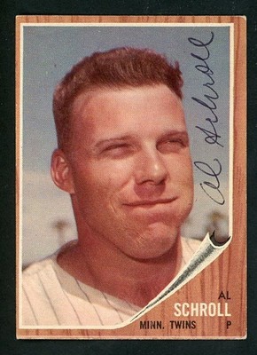 Al Schroll Signed Auto 1962 Topps Minnesota Twins Card #102 VERY TOUGH