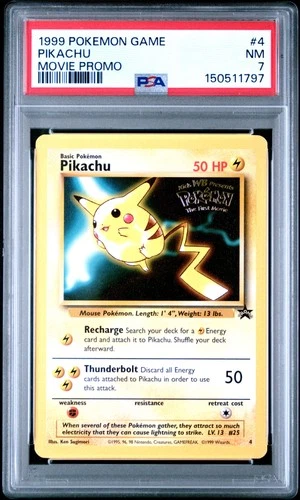 1999 POKEMON GAME MOVIE PROMO #4 PIKACHU PSA 7
