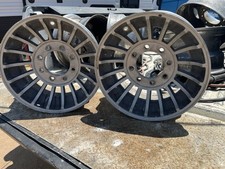2 Vintage 16.5x8.25 8x6.5 Lug Fan Jet Turbine Spoke Rim Chevy Ford Dodge 2 Vintage 16.5x8.25 8x6.5 Lug Fan Jet Turbine Spoke Rim Chevy Ford Dodge