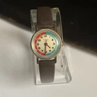 Vintage Timex Time Teaching Teacher Mechanical Wind Up Watch Red Blue Pepsi Dial