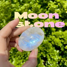 Natural Moonstone Palm Stone Healing Crystal Tumbled Gemstone Meditation Gifts