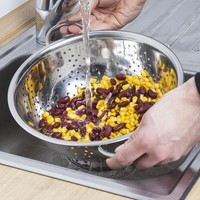 KüChensieb Edelstahl KüChenseiher Abtropfsieb Salat Nudel Seiher Sieb Ø28Cm Groß