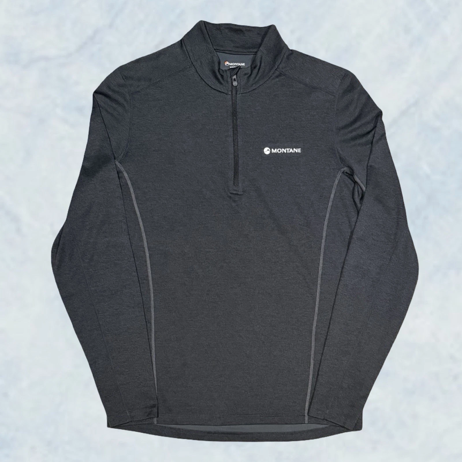 Mens Grey Montane Dart 1/4 Zip Technical Base Layer Top Gym Size Medium (M) U83