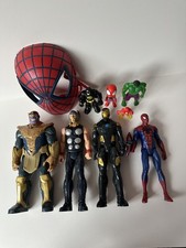 Mixed Superhero Action Figure Lot - 9pc Set - Talking Spidey, Thanos, Thor  & +