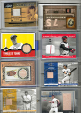 30 baseball relic cards Williams,Dimaggio,Foxx,Mays,Greenberg,Clemente,Griffeyjr
