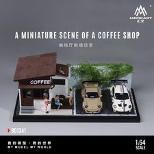 1:64 Diorama Coffee Shop Miniature Scene Series Model Car Garage Display Scene