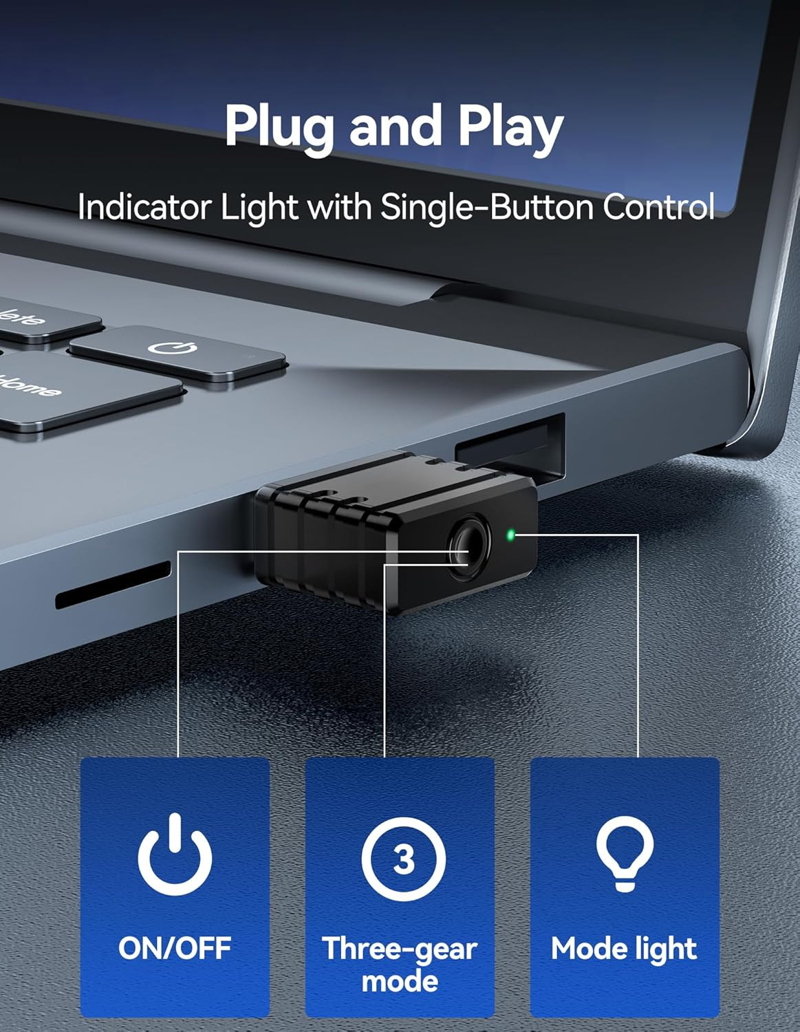 TECKNET Mouse Jiggler Undetectable USB Mover Device with 3 Modes, Color LED Indi