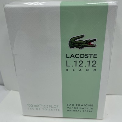 L.12.12 Blanc Eau Fraiche by Lacoste for him EDT SPRAY 3.3 oz/100 ml NEW SEALED