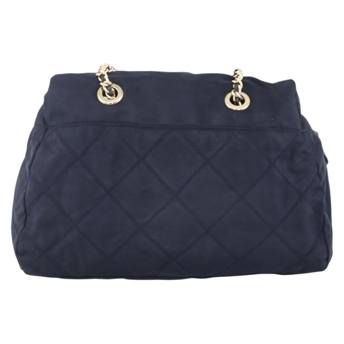 Prada Re-Edition 1995 Chain Tote Quilted Re-Nylon Navy Shoulder
