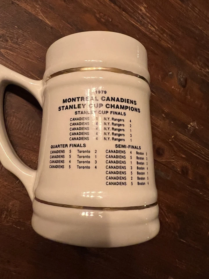 Taza de piedra vintage Montreal Canadiens 1979 Stanley Cup Champions Foto 4 de 4