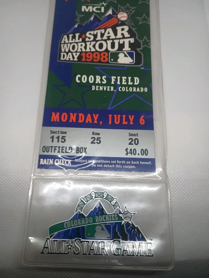 Ken Griffey Jr. 1998 Home Run Derby - MLB All Star Game Boleto Talón, Manga, Prendedor Foto 3 de 4