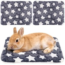 2 Pack 10x13 Inch Washable Bunny Bed Double-Sided Fleece Rabbit Bed Sleeping Pad