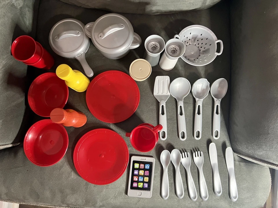 Lote de 30 piezas de platos, cuencos, tazas, ollas y sartenes de cocina Step 2 Foto 2 de 4