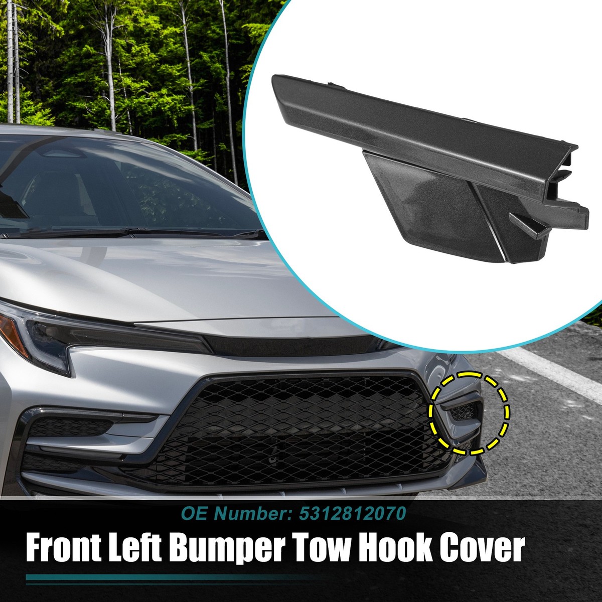 Car Front Left Bumper Tow Hook Cover for Toyota Corolla No